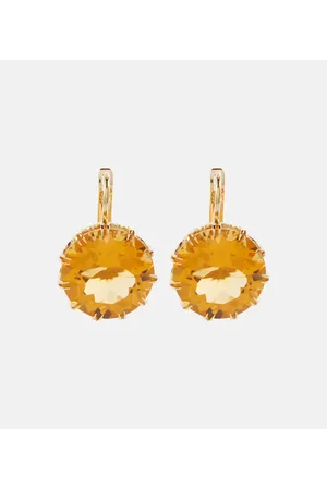 18 Kt Gold Earrings With Topaz in Multicoloured - Ileana Makri