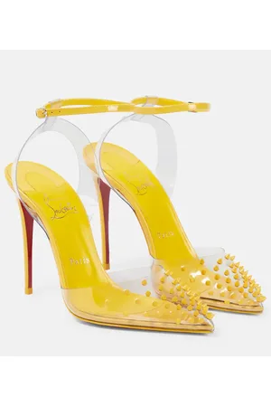 Mafaldina Spikes Leather Sandals in Yellow - Christian Louboutin