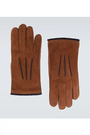Loro Piana Damon suede and baby cashmere gloves