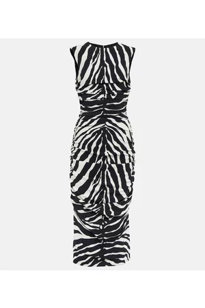 Dolce & Gabbana Zebra-print cady midi dress