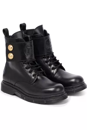 Balmain Logo leather ankle boots