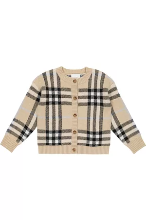 Burberry Cardigans - Checked jacquard wool-blend cardigan