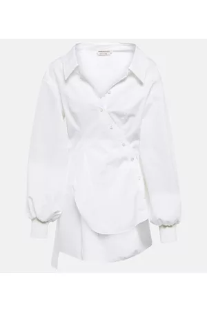Alexander McQueen Asymmetric cotton poplin shirt