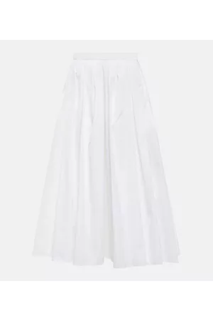 Alexander McQueen High-rise cotton poplin midi skirt