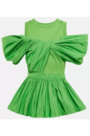 Alexander McQueen Pleated peplum faille top