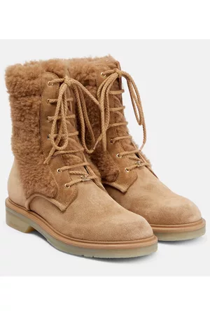Max Mara Bakyc shearling-trimmed suede boots