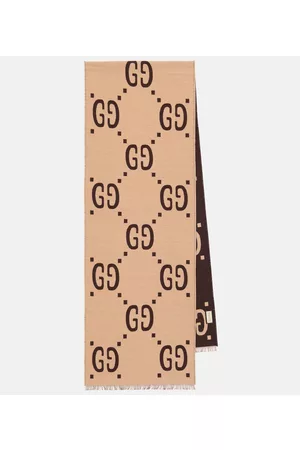 Gucci GG jacquard wool and silk scarf