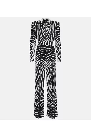 Dolce & Gabbana Women Jumpsuits - Zebra-print cutout jumpsuit