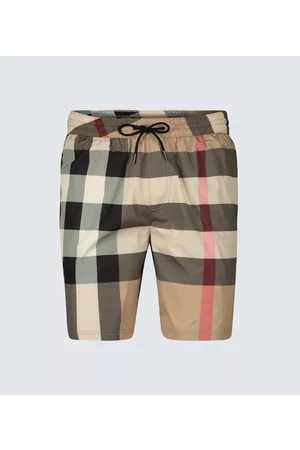Burberry Men Swim Shorts - Large check-print swim shorts