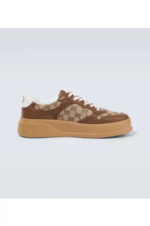 Gucci Men Sneakers - Chunky leather-trimmed GG sneakers