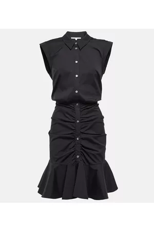 VERONICA BEARD Bell ruched poplin minidress