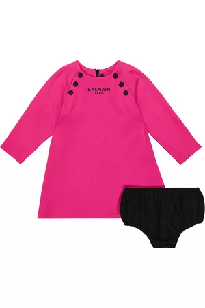 Balmain Baby logo dress and bloomers set