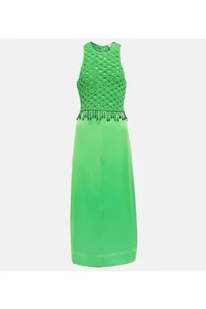 Ganni Halterneck satin midi dress