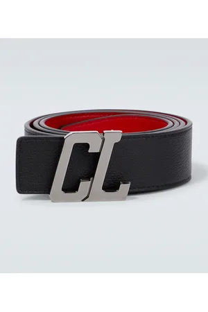 Christian Louboutin Loubi Spiked Calfskin Leather Belt