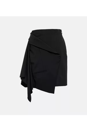 Alexander McQueen Women Mini Skirts - Deconstructed wool miniskirt