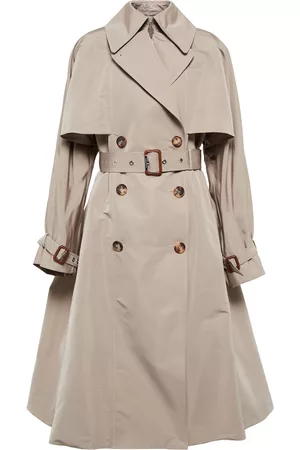 Alexander McQueen Women Trench Coats - Pleated faille trench coat