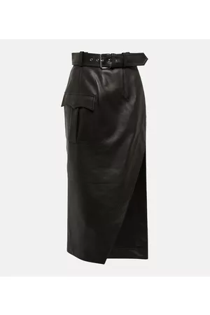 Alexander McQueen Leather midi skirt