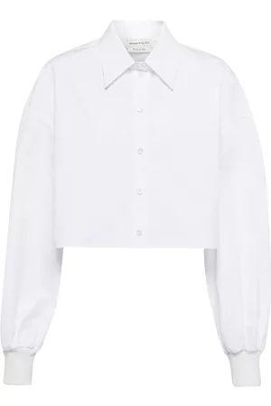 Alexander McQueen Women Shirts - Cropped cotton shirt