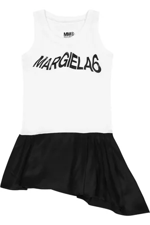 Maison Margiela Logo jersey and satin dress
