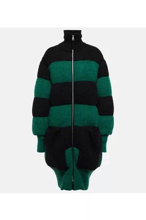 Moncler Ribbed-knit wool-blend down coat