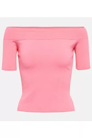 Alexander McQueen Off-the-shoulder knit top