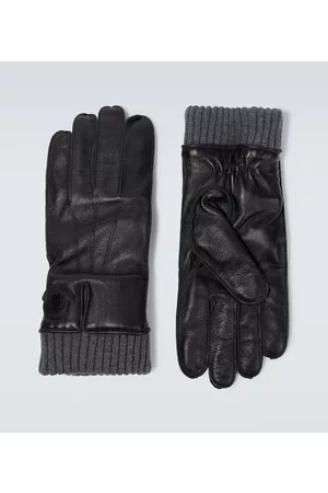 Moncler Logo leather gloves