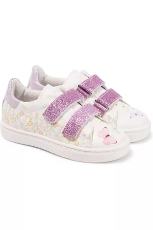 MONNALISA Baby glittered floral sneakers