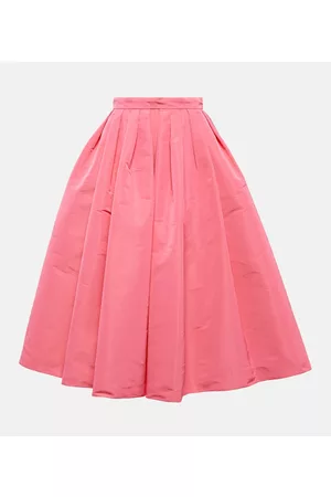 Alexander McQueen Gathered polyfaille midi skirt