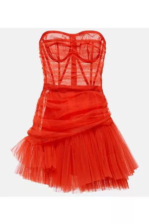 Dolce & Gabbana Women Strapless Dresses - Strapless tulle minidress