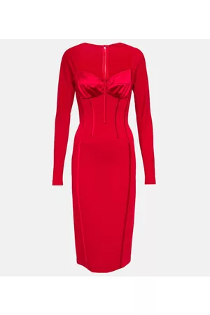Dolce & Gabbana Women Midi Dresses - Corset silk-satin midi dress