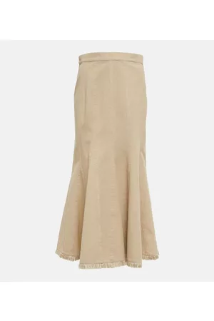 Max Mara Women Midi Skirts - Pleated high-rise cotton midi skirt