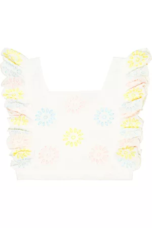Stella McCartney Floral embroidered cotton top