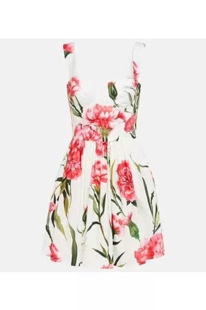 Dolce & Gabbana Women Printed Dresses - Floral cotton minidress