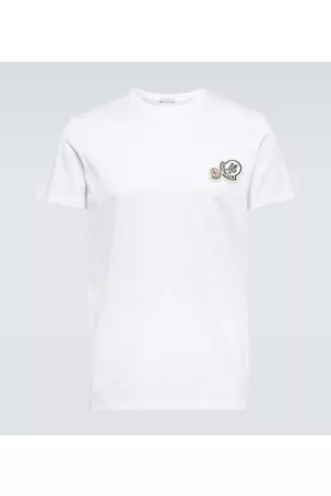 Moncler Men Short Sleeved T-Shirts - Double Logo cotton jersey T-shirt
