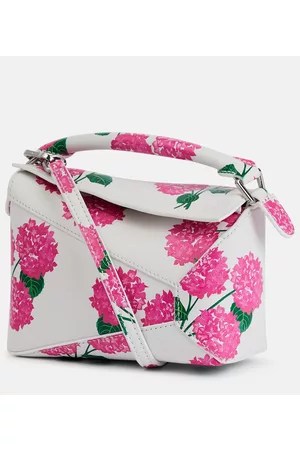 Loewe Puzzle Edge Mini floral leather shoulder bag