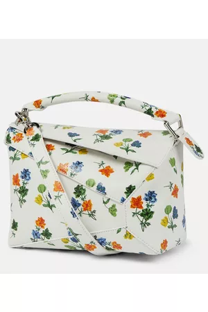 Loewe Puzzle Small floral leather shoulder bag