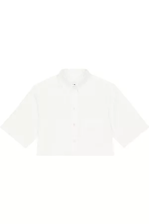 Maison Margiela Kids Shirts - Logo cropped cotton shirt