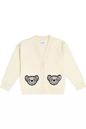 Burberry Girls Sweatshirts - Thomas Bear cotton and cashmere blend cardigan