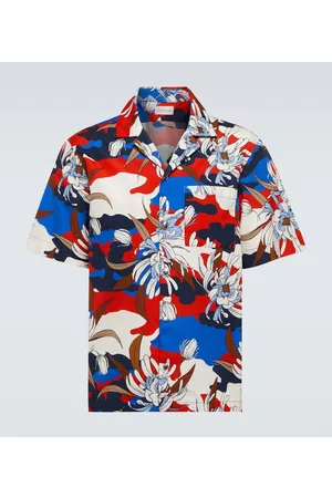 Moncler Men Shirts - Printed cotton bowling shirt