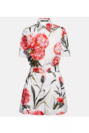 Dolce & Gabbana Women Playsuits & Rompers - Floral cotton playsuit