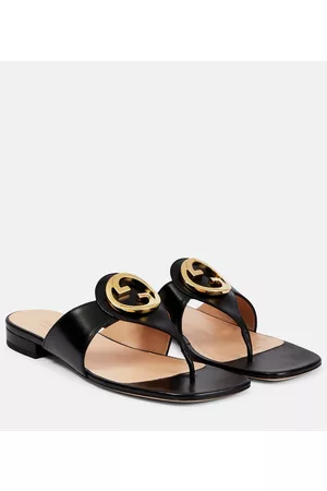 Gucci Women Thong Sandals - GG leather thong sandals