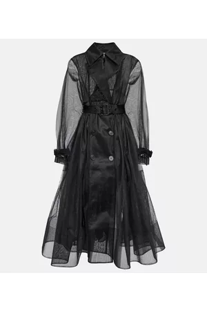 Alexander McQueen Women Trench Coats - Exploded pleated tulle trench coat