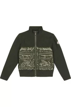 Moncler Kids Sweatshirts - Padded virgin wool cardigan