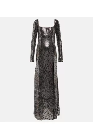 Etro Women Printed Dresses - Embellished printed gown