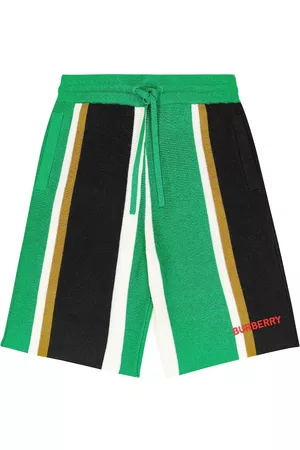 Burberry Kids Shorts - Striped wool and cashmere shorts