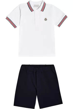 Moncler Shorts - Cotton polo shirt with shorts set