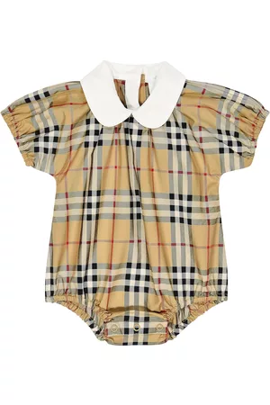 Burberry Rompers - Baby Archive Check cotton-blend onesie