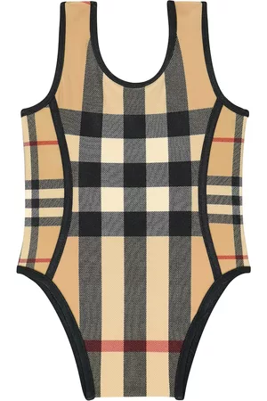 Burberry Baby Swimsuits - Baby checked swimsuit