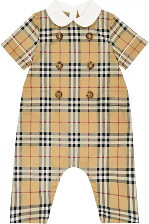 Burberry Rompers - Baby checked cotton-blend onesie
