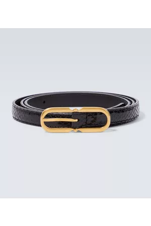 Saint Laurent Men Belts - Snake-effect leather belt
